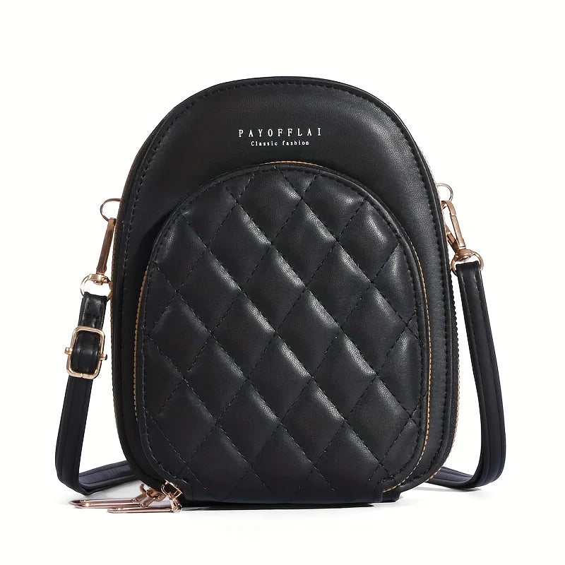Sacoche femme en cuir synthétique noire