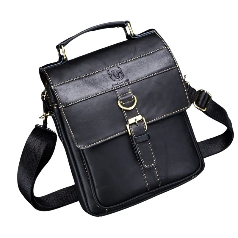Sacoche homme bandoulière en cuir noir
