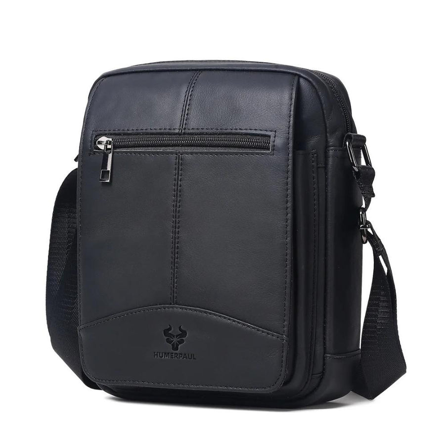 Sacoche homme en cuir authentique noir