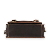 Besace en cuir homme vintage marron foncé dessous
