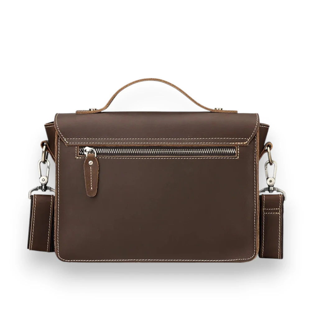 Besace en cuir homme vintage de dos