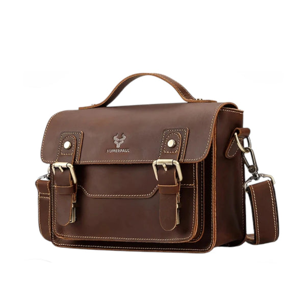 Besace en cuir homme vintage de trois quarts