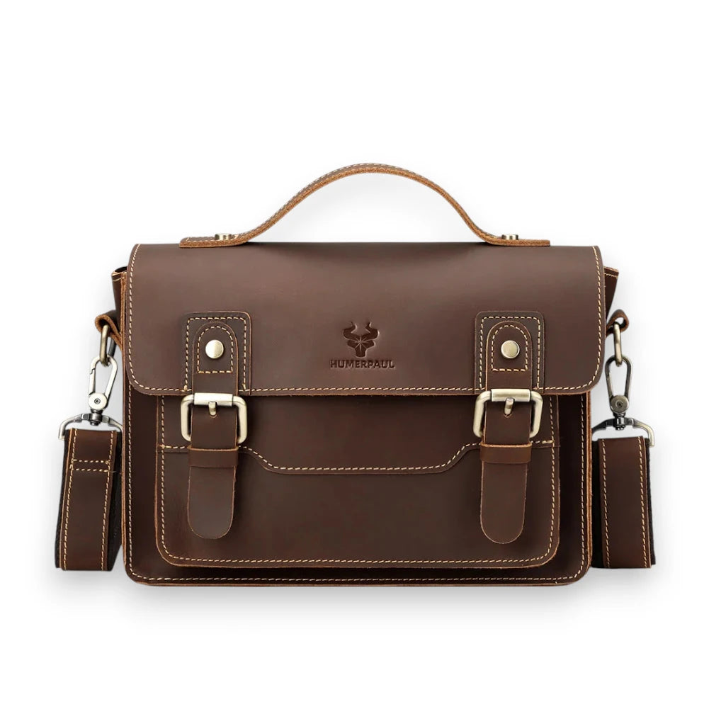 Besace en cuir homme vintage marron