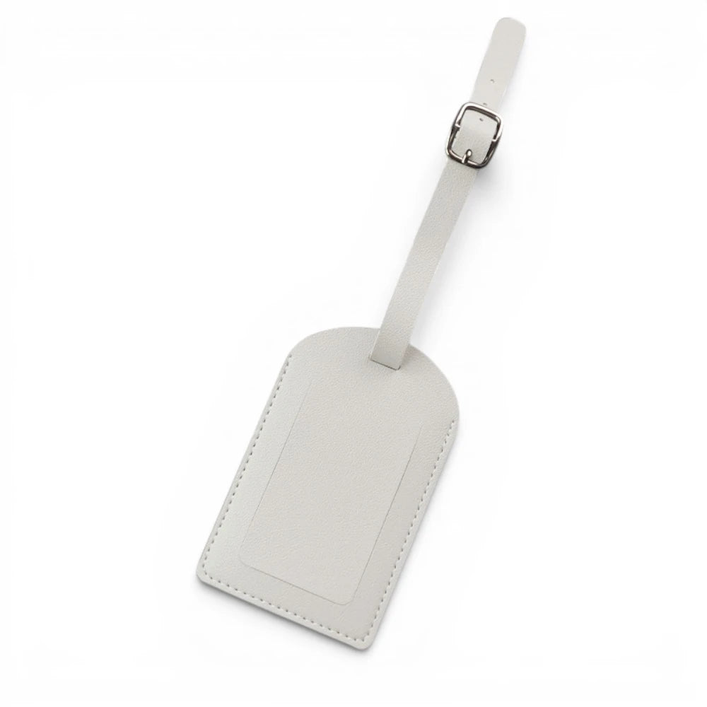 Étiquette de bagage en simili cuir blanc