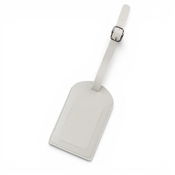 Étiquette de bagage en simili cuir blanc