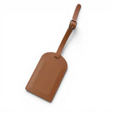 Étiquette de bagage en simili cuir marron