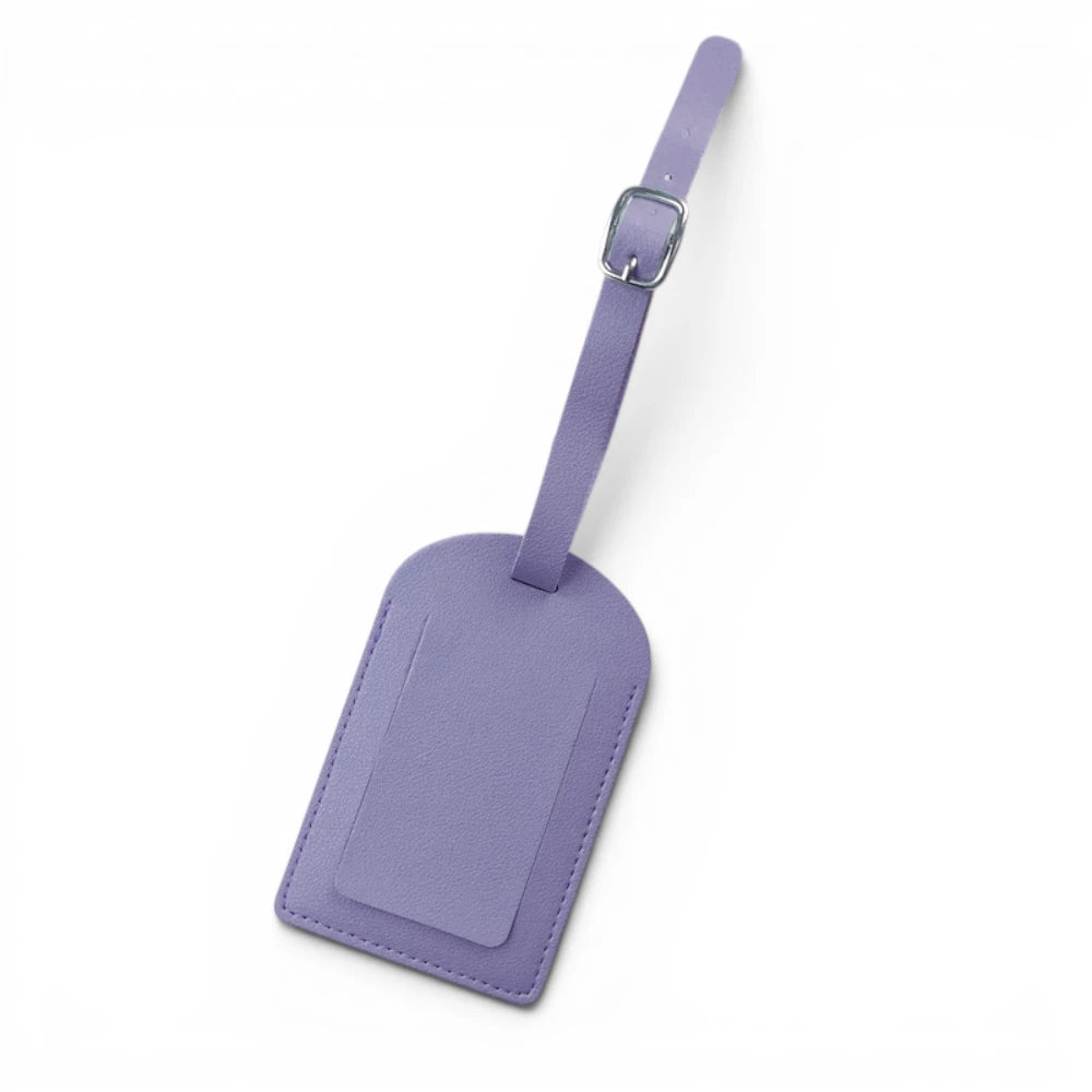 Étiquette de bagage en simili cuir violet