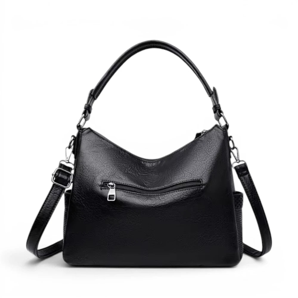 Grand sac à main bandoulière en simili cuir, vue arrière