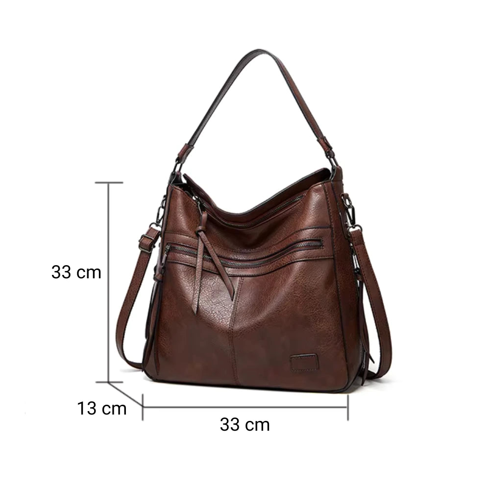 Bag Base BG71 Sac Bandoulière Simili Cuir Retro | 40x30x10 Cm | 12L | Poche Zippée Intérieure | Look Vintage Urbain