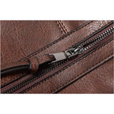 grand sac bandoulière cuir élégant marron foncé fermeture