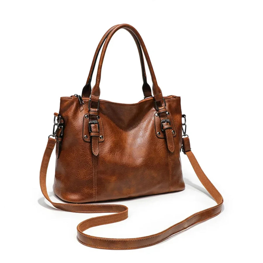 Grand sac bandoulière fourre-tout style rétro de trois quarts