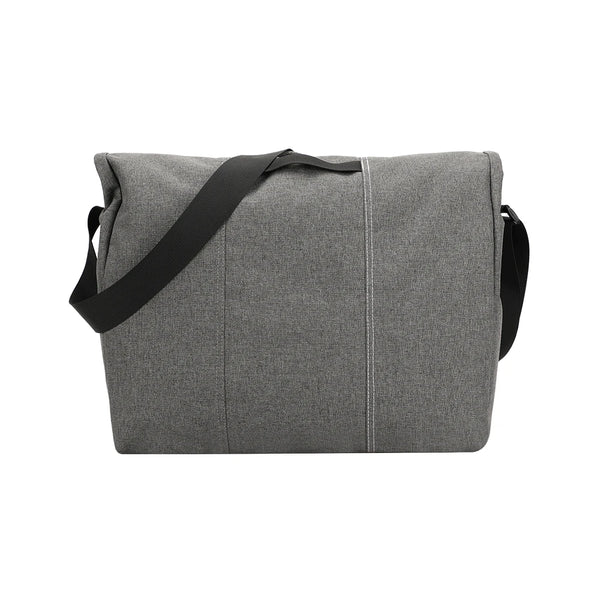 Grand sac bandoulière ordinateur gris arrière