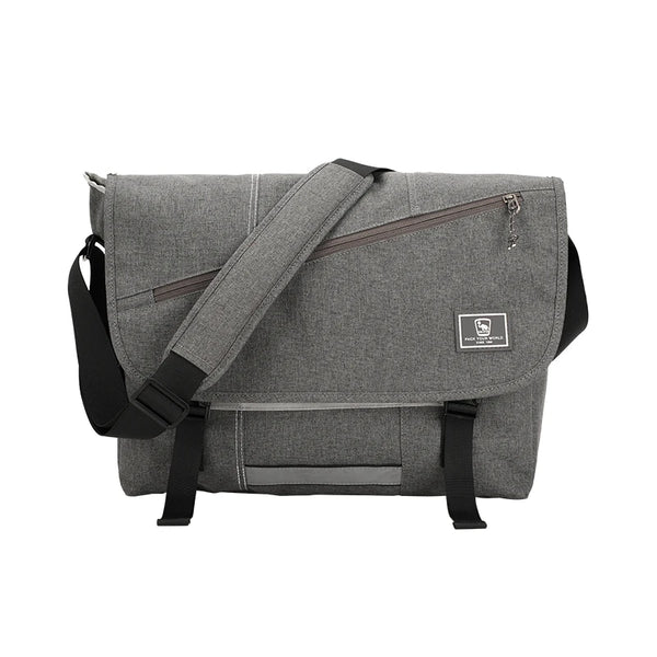 Grand sac bandoulière ordinateur gris