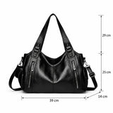 Dimensions du grand sac à main noir : 39 x 14 x 25 cm