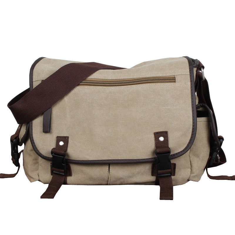 Grand sac messager homme beige