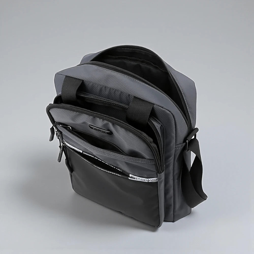 Grande sacoche bandoulière homme multiples poches
