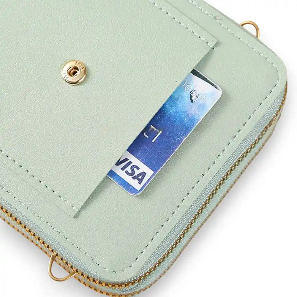 Mini sac bandoulière pour téléphone et cartes poche avant