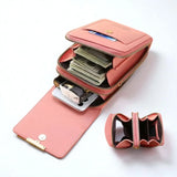 Mini sac bandoulière pour téléphone et cartes rempli
