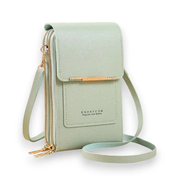 Mini sac bandoulière pour téléphone et cartes vert