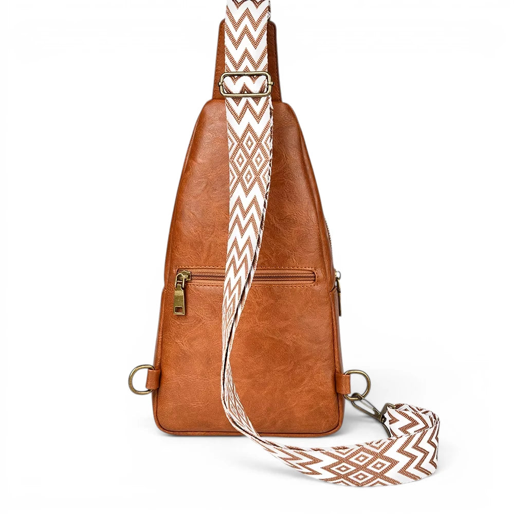 Petit sac à dos bandoulière en simili cuir, vue arrière