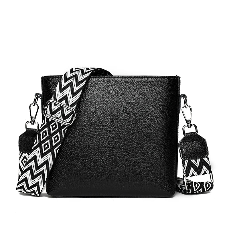 Petit sac bandoulière cuir femme noir