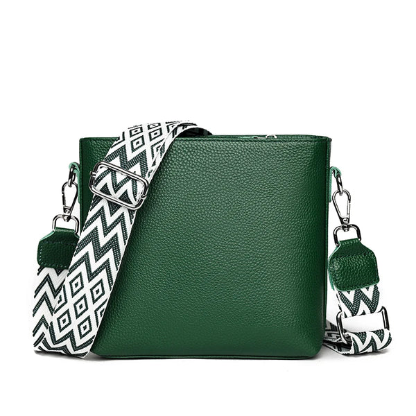 Petit sac bandoulière cuir femme vert