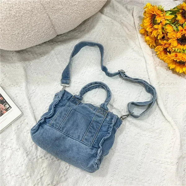 Petit sac bandoulière en jean femme bleu