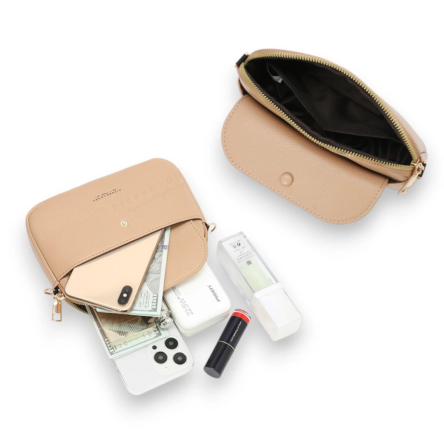 Petit sac en cuir bandoulière pour femme intérieur