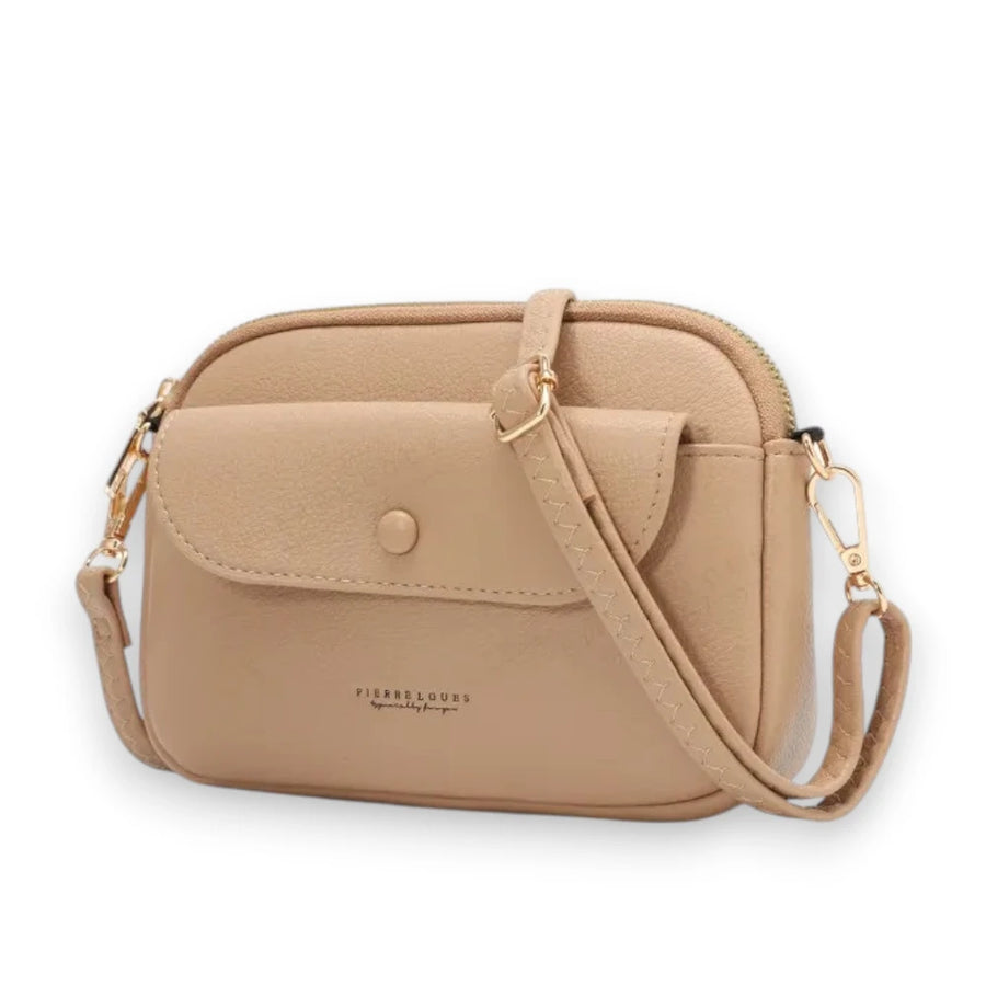 Petit sac en cuir bandoulière pour femme de trois quarts