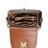 Petit sac à main femme bandoulière marron intérieur