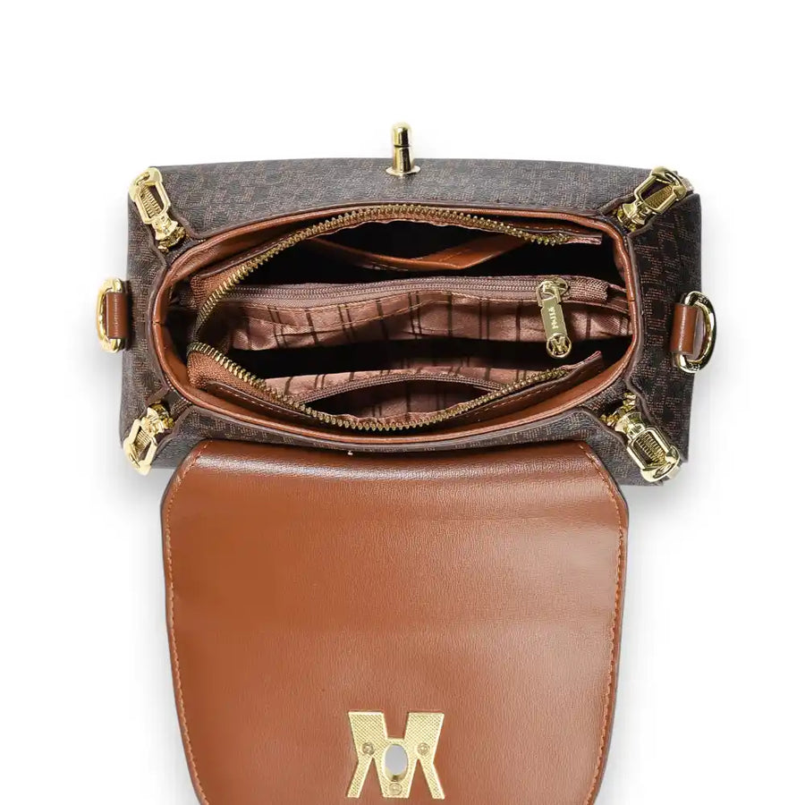 Petit sac à main femme bandoulière marron intérieur