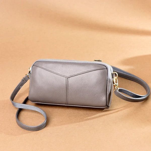 Petite pochette bandoulière femme grise