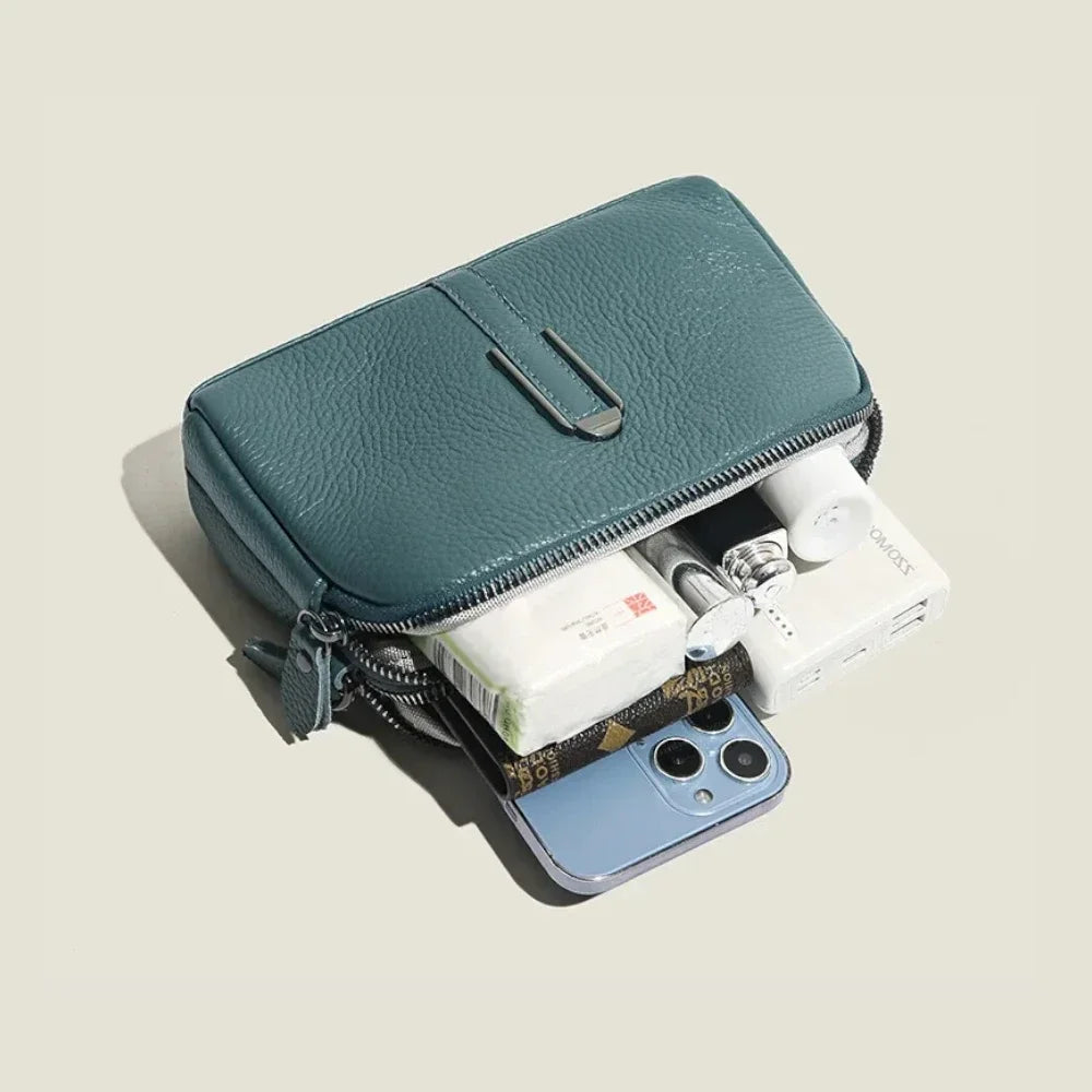 Pochette bandoulière femme en cuir rempli