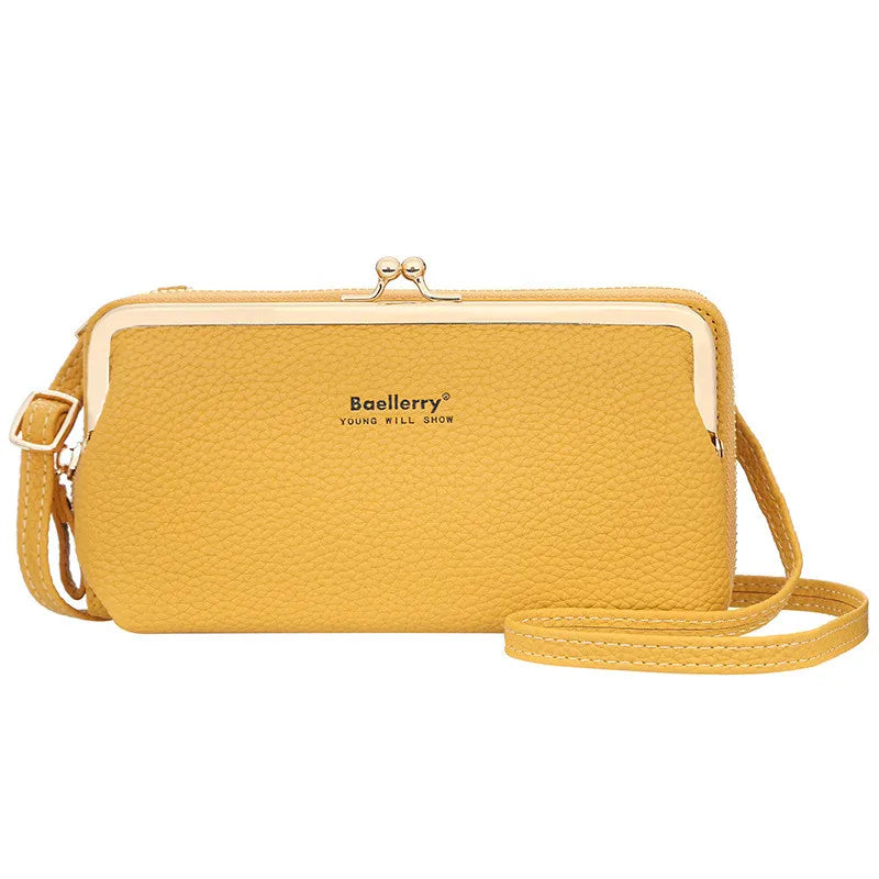 Pochette portefeuille femme jaune