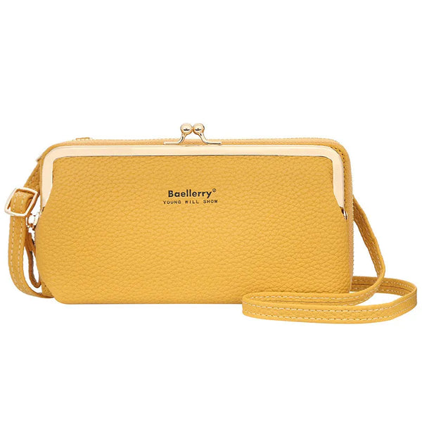 Pochette portefeuille femme jaune