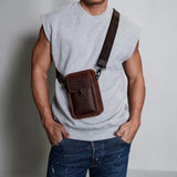 Pochette téléphone cuir homme en bandoulière