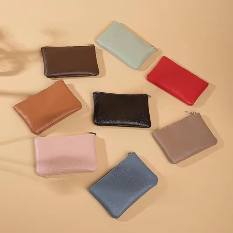 Porte monnaie en cuir 8 coloris