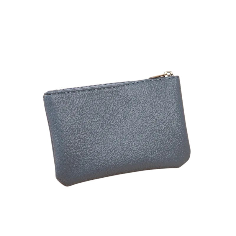 Porte monnaie en cuir bleu