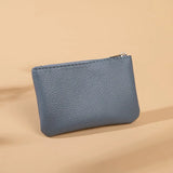 Porte monnaie en cuir bleu