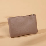 Porte monnaie en cuir marron clair