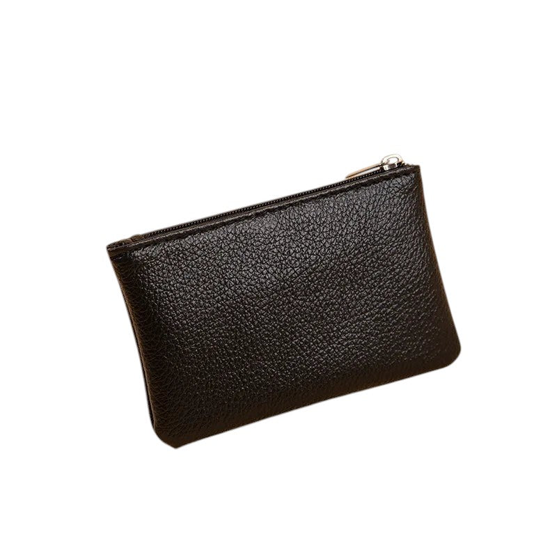 Porte monnaie en cuir noir