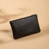 Porte monnaie en cuir noir