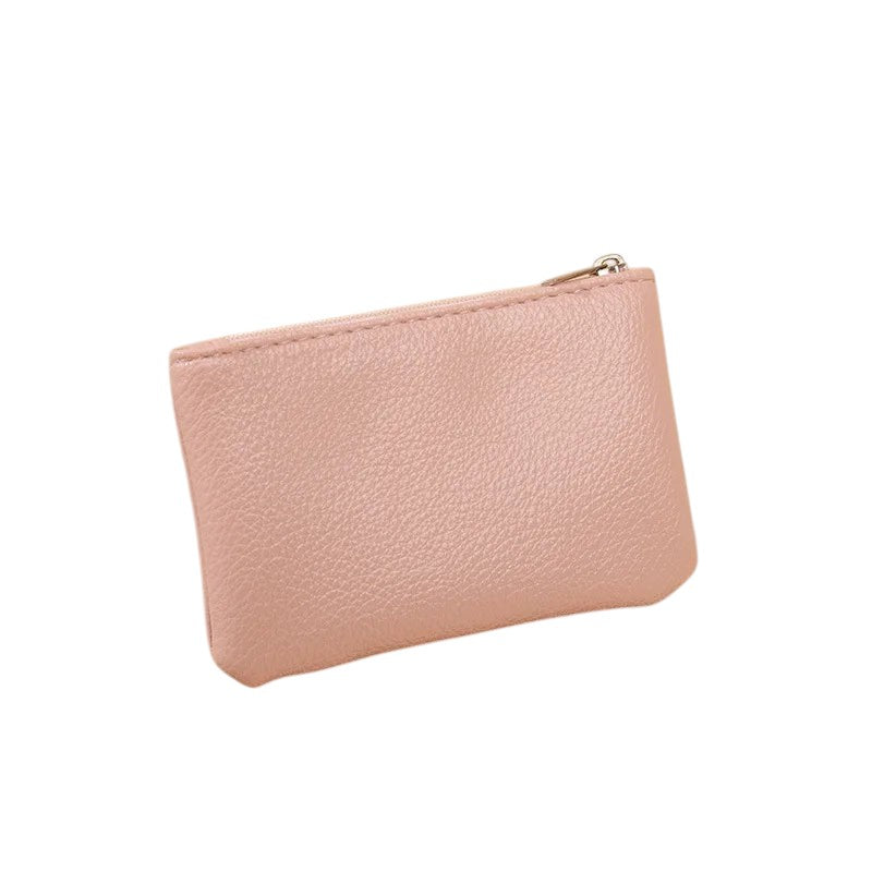 Porte monnaie en cuir rose
