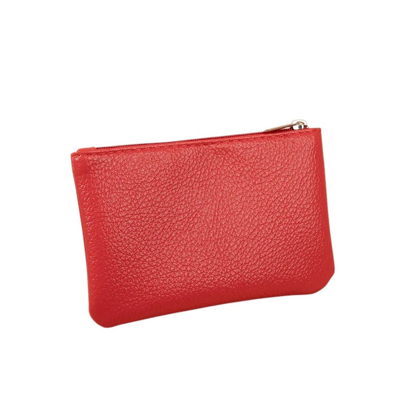 Porte monnaie en cuir rouge