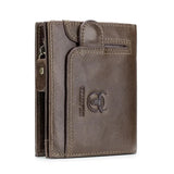 Portefeuille homme en cuir marron foncé fermé
