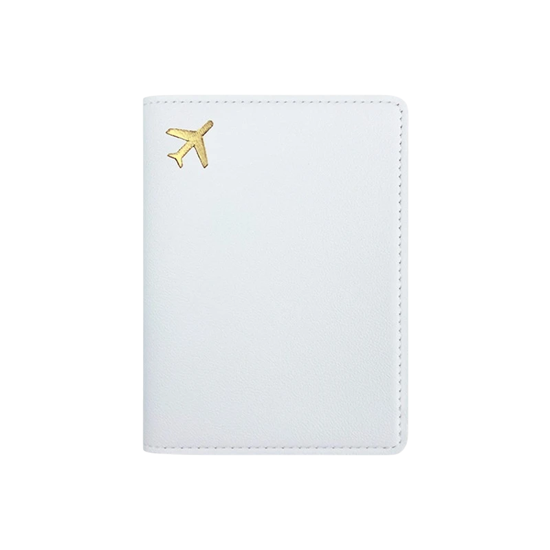 Protège passeport en simili cuir blanc
