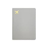 Protège passeport en simili cuir gris