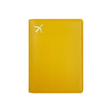 Protège passeport en simili cuir jaune