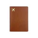 Protège passeport en simili cuir marron