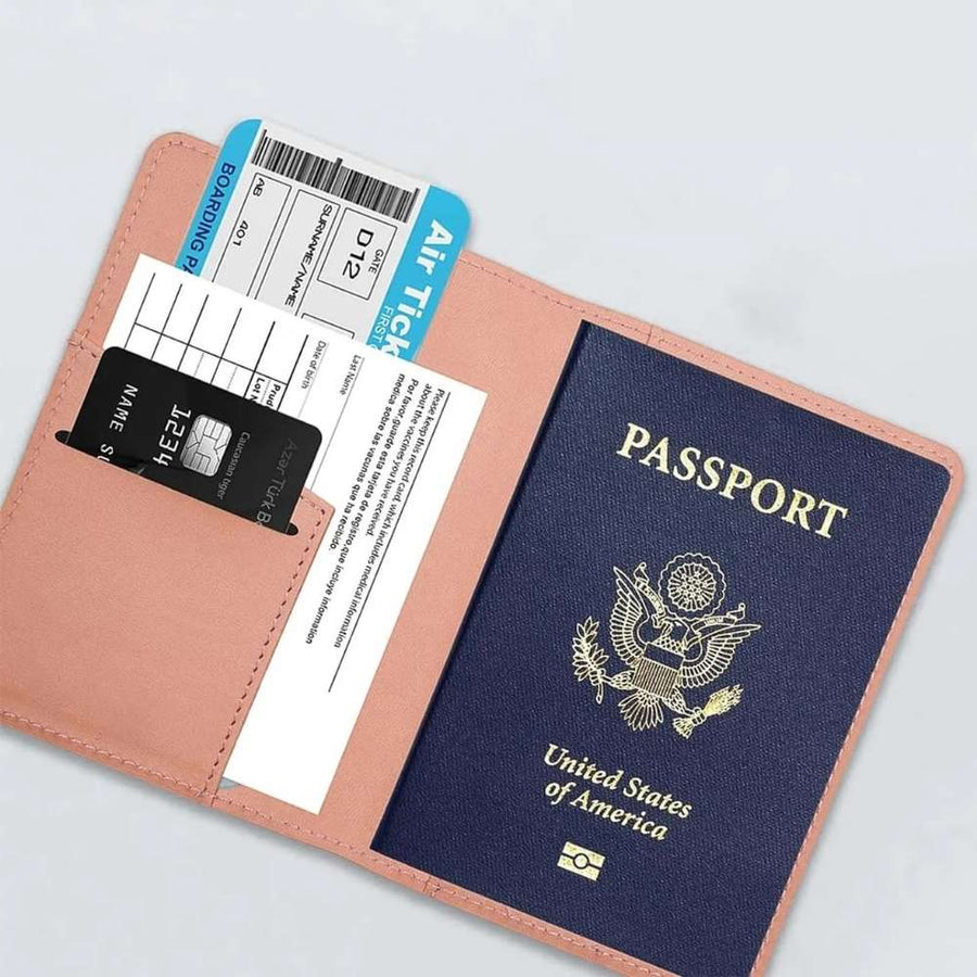 Protège passeport en simili cuir rangements